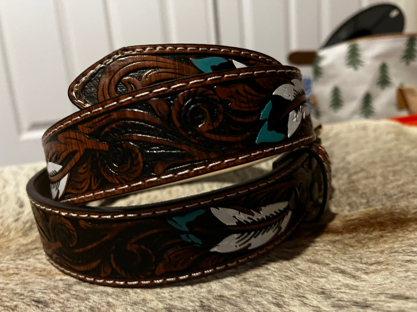 Tooled Western Belt 115cm