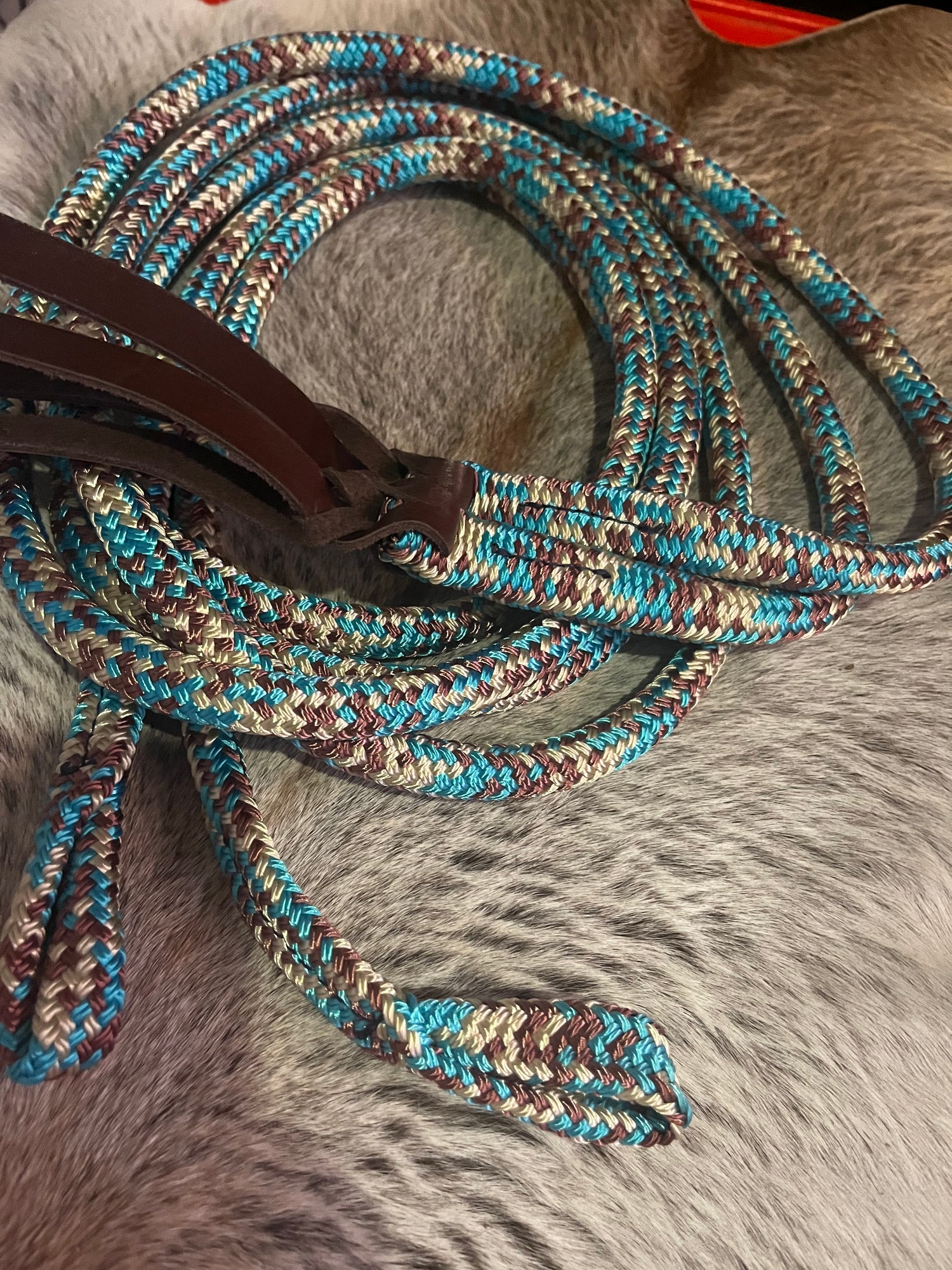 Split Reins with Leather Poppers - Australian Made