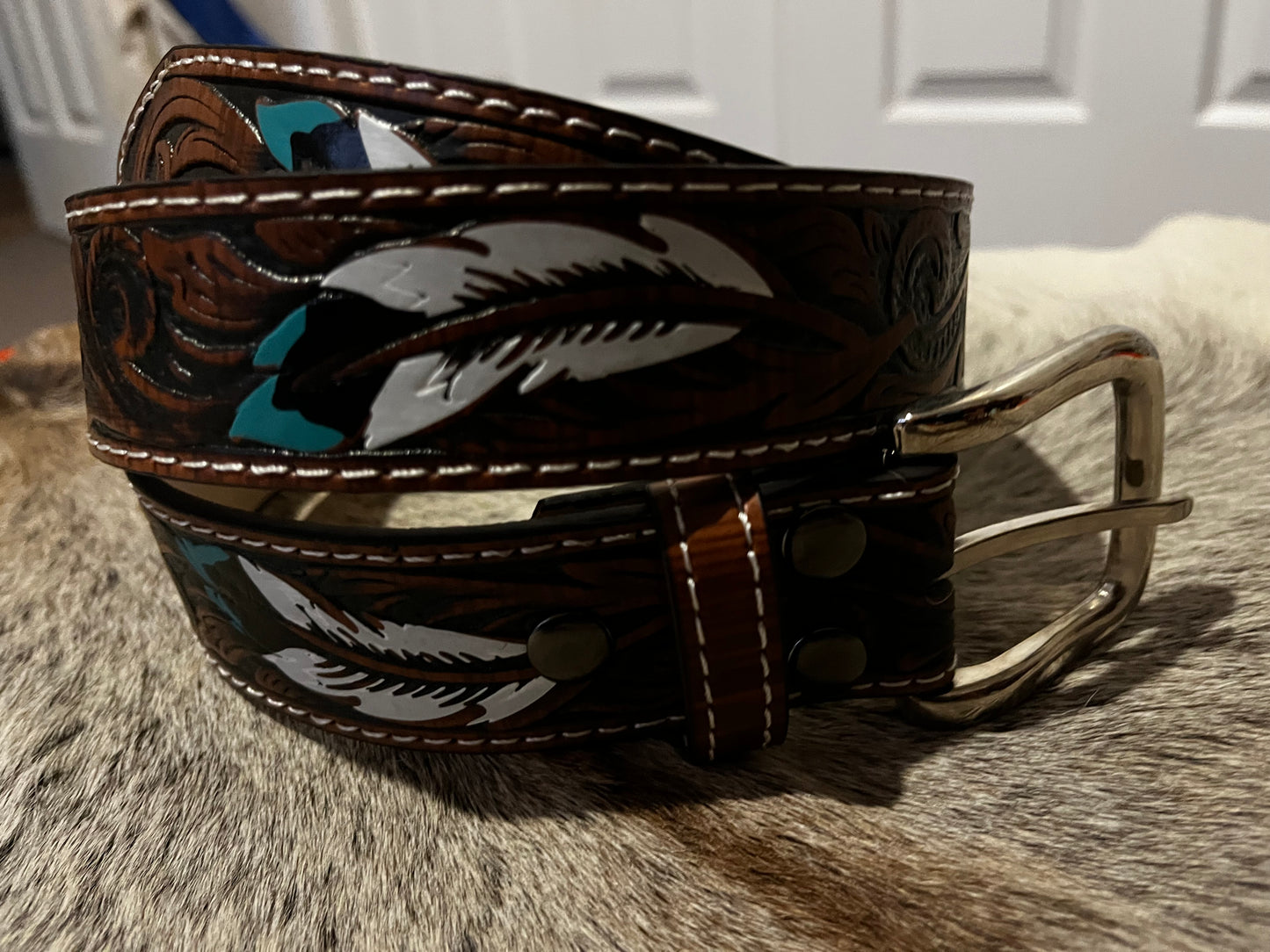 Tooled Western Belt 115cm