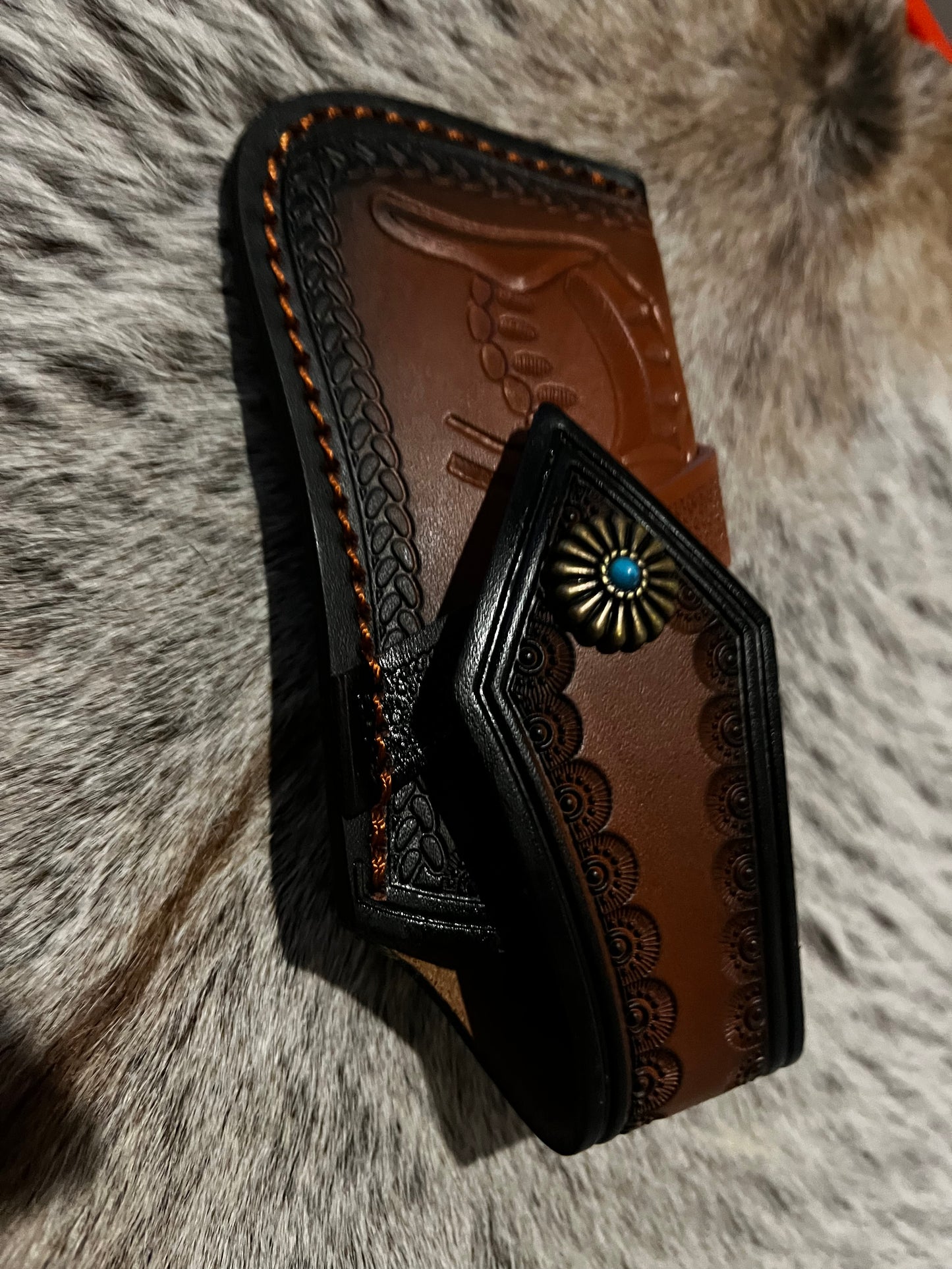 Tooled Pocket Knife Pouch