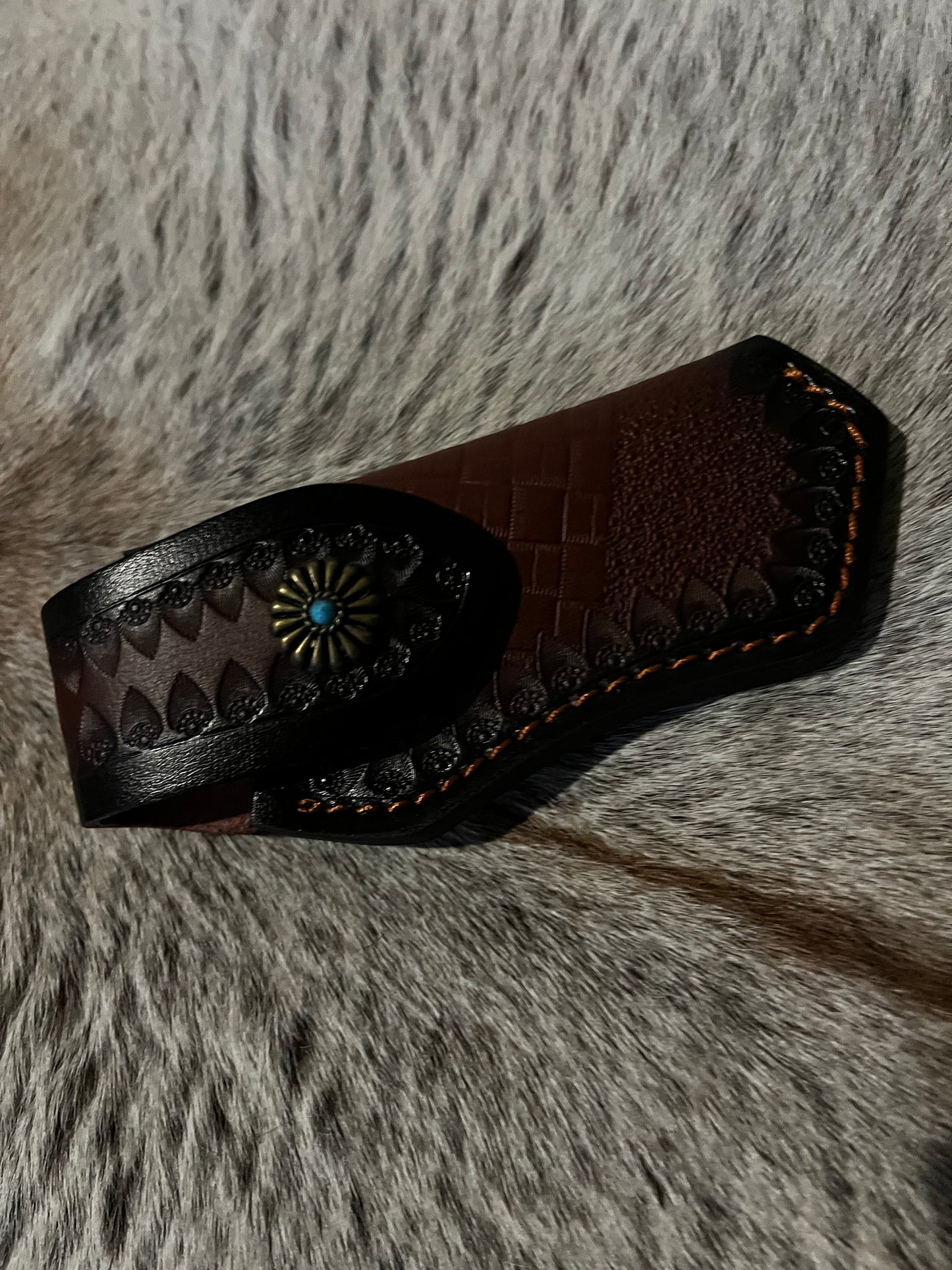 Tooled Pocket Knife Pouch